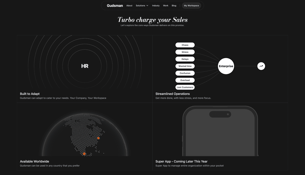 Landing page of the mark media