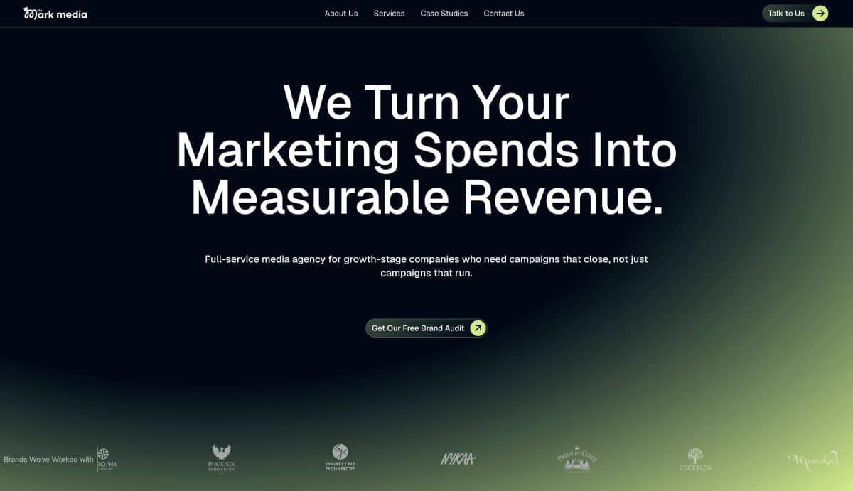 Home Page showcase of the mark media optimized for Buyer's intent